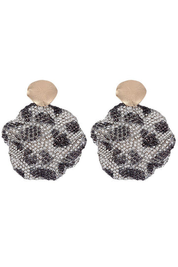 Leopard Rhinestones Błyszczące kolczyki